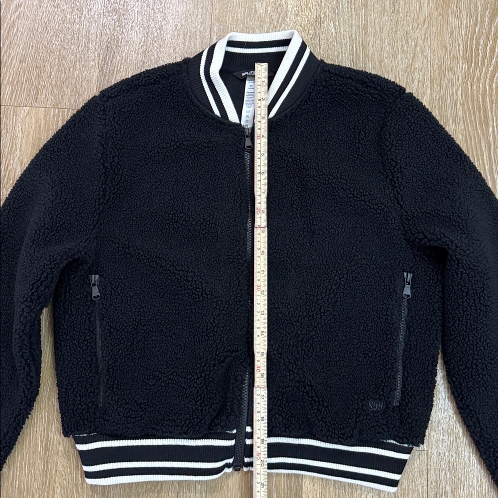 SPLITS59 Willa Sherpa Bomber Jacket in Black Size Medium - Picture 10 of 14